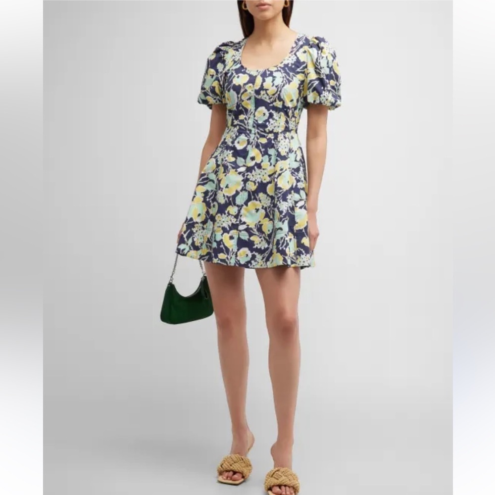 Tanya Taylor Floral Puff Sleeve Dress